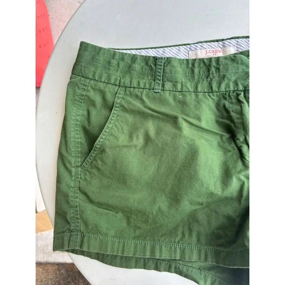 J.Crew Broken-In Chino Shorts Womens 10 Forest Green Cotton Casual Preppy - Picture 3 of 9